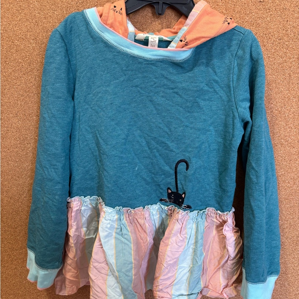 Matilda Jane Jacqueline Tern Teal and Peach Kitty Cat Hoodie
